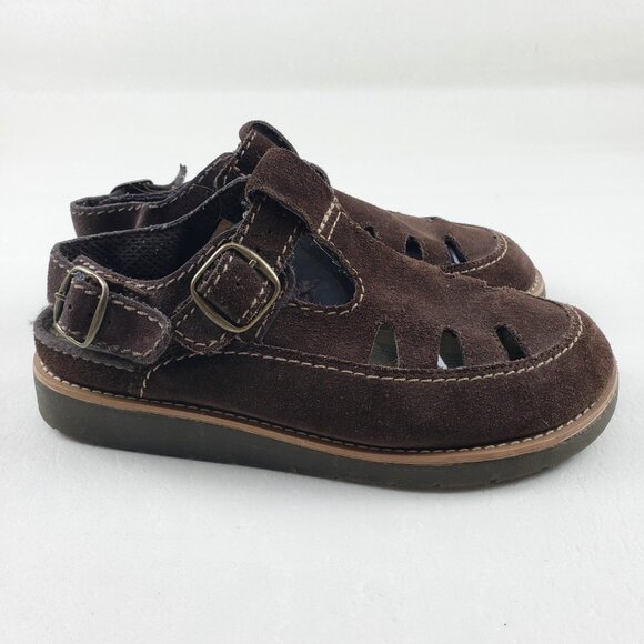 Vintage Leather Craft Chunky Fisherman Sandal Womens 10 Brown Platform Y2K 90s - Picture 2 of 16